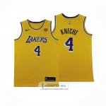 Camiseta Los Angeles Lakers Dalton Knecht NO 4 Icon 2024-25 Amarillo