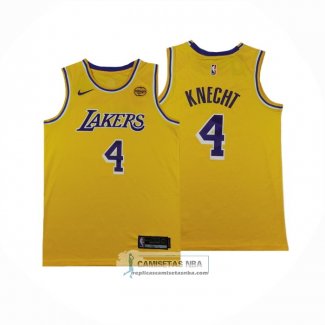 Camiseta Los Angeles Lakers Dalton Knecht NO 4 Icon 2024-25 Amarillo