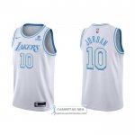 Camiseta Los Angeles Lakers DeAndre Jordan NO 10 Ciudad 2021-22 Blanco