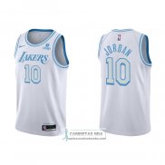 Camiseta Los Angeles Lakers DeAndre Jordan NO 10 Ciudad 2021-22 Blanco