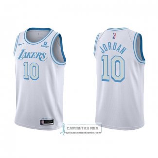 Camiseta Los Angeles Lakers DeAndre Jordan NO 10 Ciudad 2021-22 Blanco