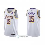 Camiseta Los Angeles Lakers Jabari Brown NO 15 Association 2021-22 Blanco
