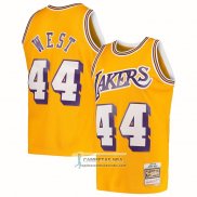 Camiseta Los Angeles Lakers Jerry West NO 44 Mitchell & Ness 1971-72 Amarillo