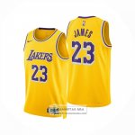 Camiseta Los Angeles Lakers LeBron James NO 23 Icon 2024-25 Amarillo