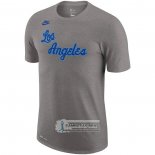 Camiseta Manga Corta Los Angeles Lakers Hardwood Classics Gris