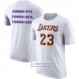 Camiseta Manga Corta Los Angeles Lakers James NO 23 Commemorative Blanco1