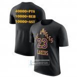 Camiseta Manga Corta Los Angeles Lakers James NO 23 Commemorative Negro1