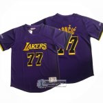 Camiseta Manga Corta Los Angeles Lakers Luka Doncic NO 77 Violeta