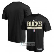 Camiseta Manga Corta Milwaukee Bucks Practice Performance 2022-23 Negro