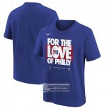 Camiseta Manga Corta Philadelphia 76ers 2023 NBA Playoffs Mantra Azul