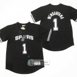 Camiseta Manga Corta San Antonio Spurs Victor Wembanyama NO 1 Negro