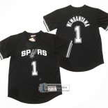 Camiseta Manga Corta San Antonio Spurs Victor Wembanyama NO 1 Negro