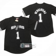 Camiseta Manga Corta San Antonio Spurs Victor Wembanyama NO 1 Negro