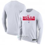 Camiseta Manga Larga Chicago Bulls Practice Performance 2022-23 Blanco