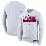 Camiseta Manga Larga Cleveland Cavaliers Practice Performance 2022-23 Blanco