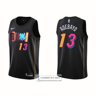 Camiseta Miami Heat Bam Adebayo NO 13 Ciudad 2021-22 Negro