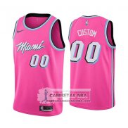 Camiseta Miami Heat Personalizada Earned 2018-19 Rosa