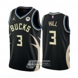 Camiseta Milwaukee Bucks George Hill NO 3 Statement 2022-23 Negro