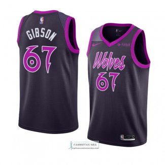 Camiseta Minnesota Timberwolves Taj Gibson Ciudad 2018-19 Violet