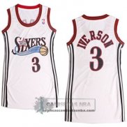 Camiseta Mujer 76ers Iverson Blanco