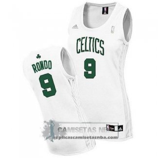 Camiseta Mujer Celtics Rondo Blanco