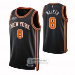 Camiseta New York Knicks Kemba Walker NO 8 Ciudad 2021-22 Negro