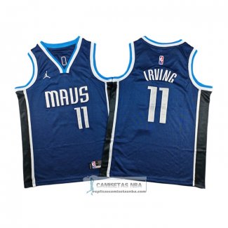 Camiseta Nino Dallas Mavericks Kyrie Irving NO 11 Azul