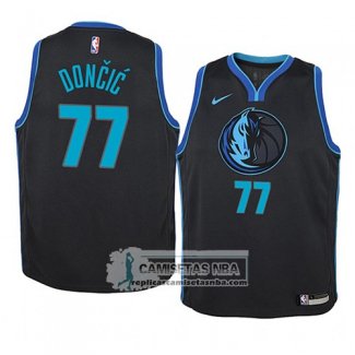 Camiseta Nino Dallas Mavericks Luka Doncic Ciudad 2018-19 Azul