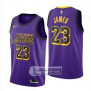 Camiseta Nino Lakers Lebron James Ciudad 2018-19 Violeta