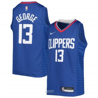 Camiseta Nino Los Angeles Clippers Paul George NO 13 Icon Azul