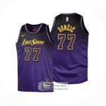 Camiseta Nino Los Angeles Lakers Luka Doncic NO 77 Ciudad 2024-25 Violeta
