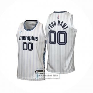 Camiseta Nino Memphis Grizzlies Personalizada Ciudad 2025-26 Blanco