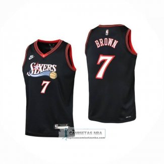 Camiseta Nino Philadelphia 76ers Jaylen Brown NO 7 Classic 2025-26 Negro