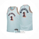 Camiseta Nino San Antonio Spurs Victor Wembanyama NO 1 Ciudad 2024-25 Verde