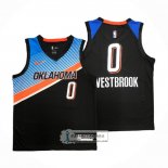 Camiseta Oklahoma City Thunder Russell Westbrook NO 0 Ciudad 2020-21 Negro