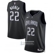 Camiseta Orlando Magic Franz Wagner NO 22 Ciudad 2022-23 Negro