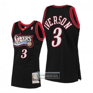 Camiseta Philadelphia 76ers Allen Iverson Mitchell & Ness 1997-98 Negro