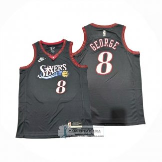 Camiseta Philadelphia 76ers Paul George NO 8 Classic 2025-26 Negro