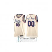 Camiseta Philadelphia 76ers Personalizada Ciudad 2018 Crema