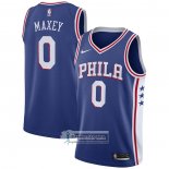 Camiseta Philadelphia 76ers Tyrese Maxey NO 0 Icon Azul