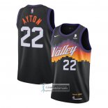 Camiseta Phoenix Suns Deandre Ayton Ciudad 2020-21 Negro