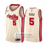 Camiseta Portland Trail Blazers Rodney Hood Ciudad Crema