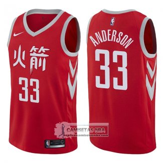 Camiseta Rockets Ryan Anderson Ciudad 2017-18 Rojo