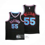 Camiseta Sacramento Kings Jason Williams NO 55 Ciudad 2020-21 Negro