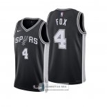 Camiseta San Antonio Spurs DeAaron Fox NO 4 Icon 2024-25 Negro