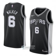 Camiseta San Antonio Spurs Lonnie Walker Icon 2018 Negro