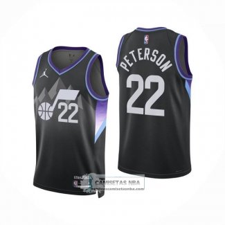 Camiseta Utah Jazz Darryn Peterson NO 22 Statement 2025-26 Negro
