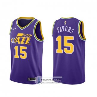 Camiseta Utah Jazz Derrick Favors Hardwood Classics Violeta