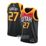 Camiseta Utah Jazz Rudy Gobert Ciudad 2020-21 Negro
