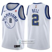 Camiseta Warriors Jordan Bell Hardwood Classic 2017-18 Blanco